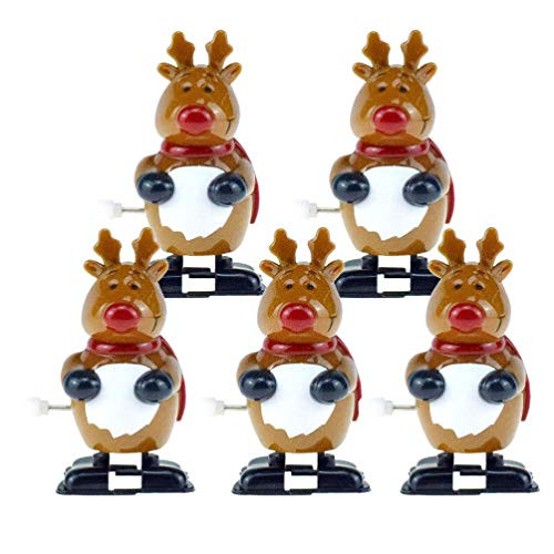 TOYANDONA 5 Pcs Christmas Wind Up Toys Mini Wind-up Toys Elk Clockwork Toy Assortment for Christmas Party Favors Goody Bag Filler TOYANDONA 5 Pcs Christmas Wind Up Toys Mini Wind-up Toys Elk Clockwork Toy Assortment for Christmas Party Favors Goody Bag Filler