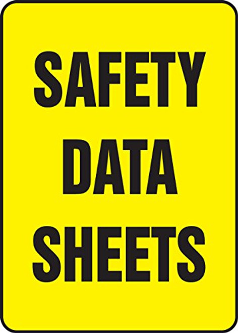 Accuform Signs MCHM517VS Adhesive Vinyl Workplace Warning Sign, Legend"Safety Data Sheets", 14" Length x 10" Width x 0.004" Thickness, Black on Yellow Accuform Signs MCHM517VS Adhesive Vinyl Workplace Warning Sign, Legend"Safety Data Sheets", 14" Length x 10" Width x 0.004" Thickness, Black on Yellow