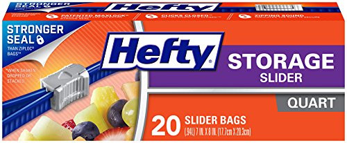 Hefty Slider Storage Bags -Quart, 20 Count-