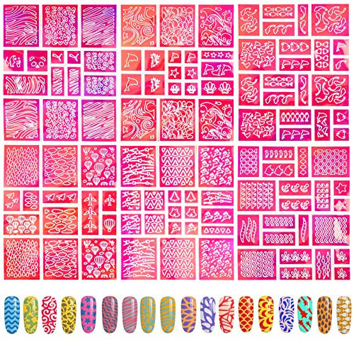 NICENEEDED Nail Sticker Set Supplies With 6 Sheets Nail Vinyls Stencils Nails Stickers Set Hollow Nail Stencil Stickers For Manicure DIY Nail Art Design-Style 1- NICENEEDED Nail Sticker Set Supplies With 6 Sheets Nail Vinyls Stencils Nails Stickers Set Hollow Nail Stencil Stickers For Manicure DIY Nail Art Design-Style 1-