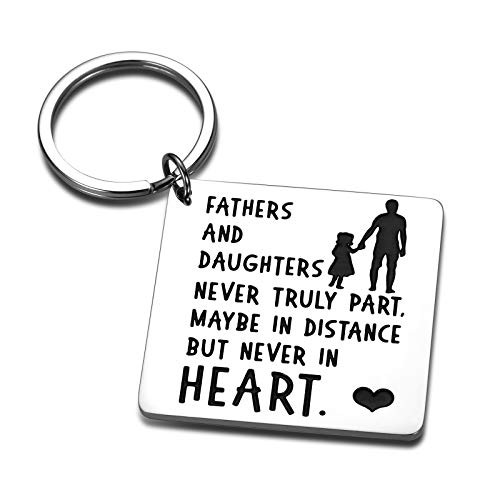 Father Daughter Keychain Dad Fathers Day Christmas Birthday Valentine Day Wedding Gifts from Daughter to Dad Daddy Papa Stepdad Men Him Present Fathers and Daughters Never Truly Part Father Daughter Keychain Dad Fathers Day Christmas Birthday Valentine Day Wedding Gifts from Daughter to Dad Daddy Papa Stepdad Men Him Present Fathers and Daughters Never Truly Part