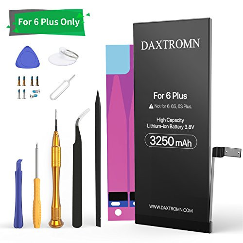 3250mAh Replacement Battery Compatible with iPhone 6 Plus - DAXTROMN High Capacity Li-ion Battery 0 Cycle - with Complete Repair Tool Kits and Adhesive Strips - 24-Month Warranty