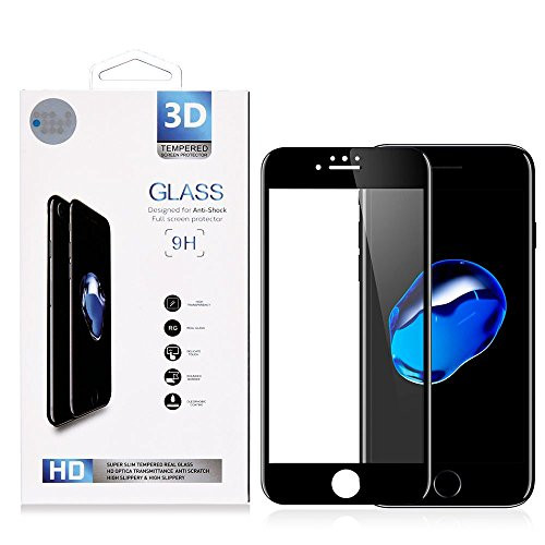DreamWireless 2352152 Clear Tempered Glass LCD Screen Protector Shield Guard Film for Apple iPhone 7/8, Black