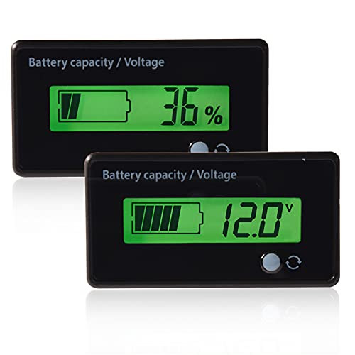 Battery Capacity Tester,Cellmeter Digital Battery Capacity Checker Controller Tester Voltage Tester,Battery Capacity Monitor with Green Backlit LCD Display