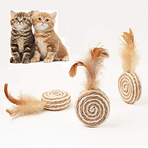 Sarahair Pet Cat Chew Interactive Feather Ball Toy, Cat Kitten Teaser Play Catch Colorful Sisal Flying Disc Toy Cat Kitten Scratch Plush Dolls Toy Pet Cat Kitten Training Toy Gift Supplies 2pc Random Sarahair Pet Cat Chew Interactive Feather Ball Toy, Cat Kitten Teaser Play Catch Colorful Sisal Flying Disc Toy Cat Kitten Scratch Plush Dolls Toy Pet Cat Kitten Training Toy Gift Supplies 2pc Random