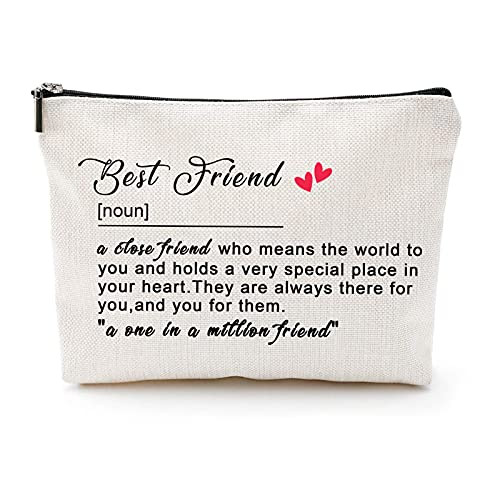 Best Friend Gift Friendship Gifts for Women Makeup Bag Sister Gifts from Sister Birthday Gifts for Women Bestie Gift Cosmetic Bag Friendship Gift Christmas Birthday Graduation Retirement Gift