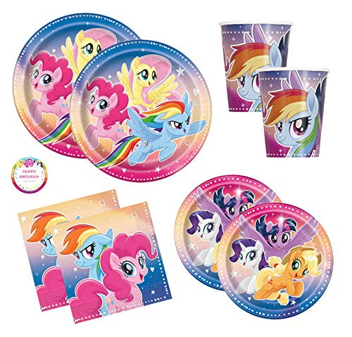 MLP My Little Pony Birthday Party Supplies Set - Plates, Cups, Napkins and Sticker