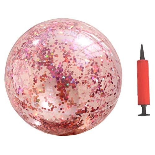 IMIKEYA Sequin Beach Ball Inflatable Confetti Beach Balls Inflatable Beach Toys Pool Ball Toy Water Toy Fun Play Beachball Game for Kid Boys Girls