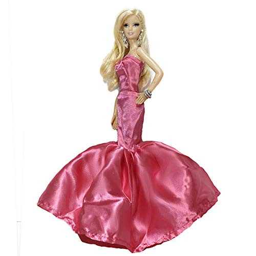 Peregrine Hot Pink Satin Hot Pink Strapless Fit  and  Flare Floor Length for for 11.5 inches Dolls