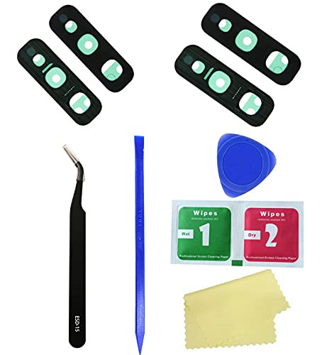 2 Packs Eaglewireless Rear Camera Glass Lens Replacement for Samsung Galaxy S10e G970U -All Carriers- with Pre-Installed Adhesive and Repair Toolkit -Black-