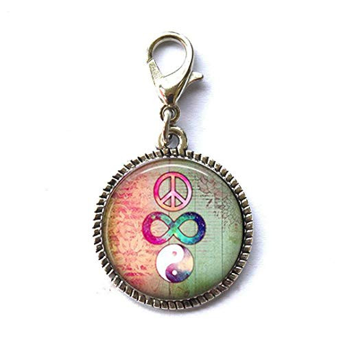 Peace Sign, Yin and Yang with Infinity Jewelry,Boho Art Charm Jewelry Friend Gift Bracelet Pendant Zipper Pull Charm with Lobster Clasp Art Photo Zipper Pull Jewelry Peace Sign, Yin and Yang with Infinity Jewelry,Boho Art Charm Jewelry Friend Gift Bracelet Pendant Zipper Pull Charm with Lobster Clasp Art Photo Zipper Pull Jewelry