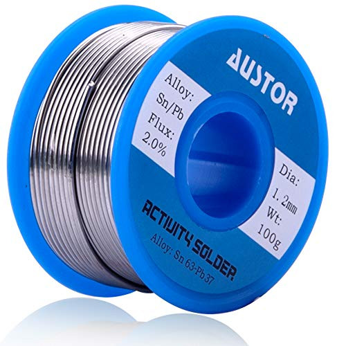 AUSTOR 63-37 Tin Lead Rosin Core Solder Wire for Electrical Soldering -1.2mm, 100g-