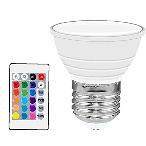 LED RGB Spot Light Colour Changing Dimmable Bulbs-E27 with Remote Control Ambient Lamp with Remote Control Decorative Ambient Light for Stage Hotel Party Mood Light