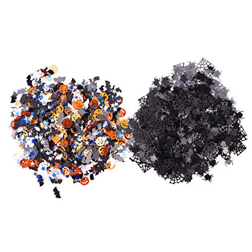 TOYANDONA Halloween Confetti Table Scatter Decoration with Pumpkin Spiders Bats Ghosts Witches Spider Webs Stars Halloween Party Decoration, 60g