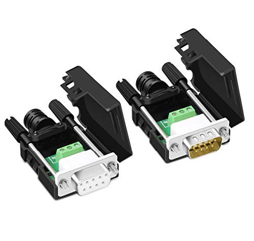 DB9 Breakout Connector RS232 RS485 Female and Male Adapter,D-SUB 9-Pin Port Adapter to Terminal Connector Signal Module with Board case-Female and Male-