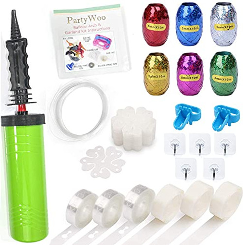PartyWoo Balloon Garland Kit, Balloon Arch Kit Balloon Decorating Strip Kit for DIY Balloon Garland, DIY Balloon Arch Kit, Balloon Streamers, Balloon Display, Balloon Design for Birthday Wedding Party