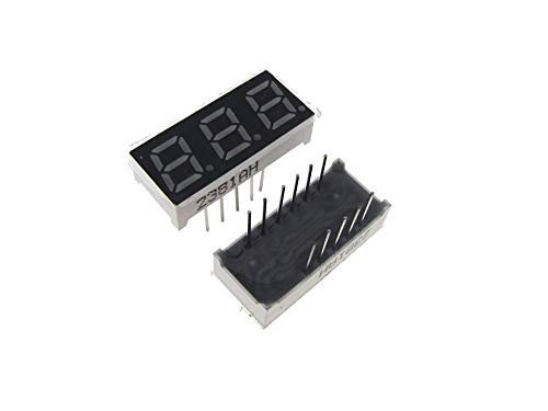0.36" 3 Digit 7-Segment LED Display DIP Common Cathode - Red - Pack of 2