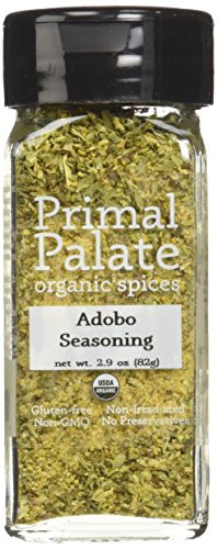 Primal Palate Organic Spices Adobo Seasoning, Certified Organic, 2.6 oz Bottle