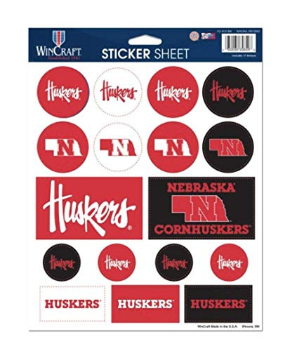 WinCraft NCAA University of Nebraska Cornhuskers 8.5 x 11 inch Sticker Sheet