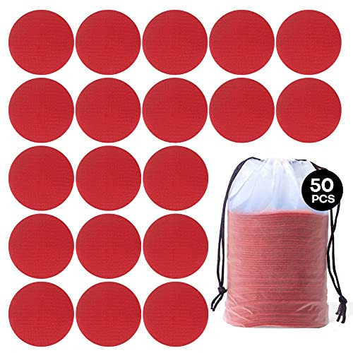 Carpet Markers Floor Dots for Classroom,50Pcs Spot Markers Carpet Spot Circles Dots for Kids, Students, Teachers, Preschool Kindergarten-Red-