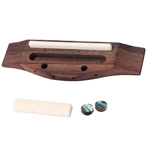 JVSISM 4 String Guitar Ukulele Rosewood Bridge Set Saddle Nut for Musical Instrument Parts