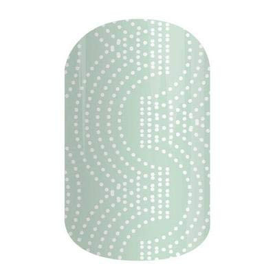 Mirrored Oasis - Jamberry Nail Wraps - Half Sheet - White Crescent Dots on Light Blue