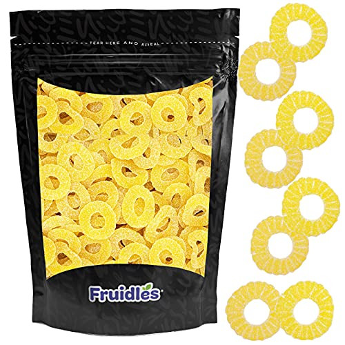 Fruidles Pineapple Gummi Rings Candy, Delicious Fruit Flavors Gummies -1 Pound-