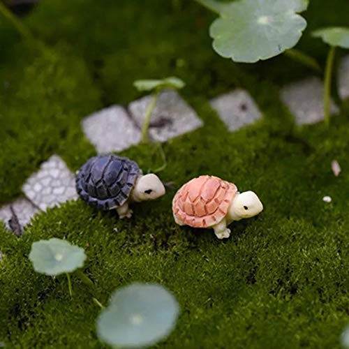 YeLukk Garden Tortoise Decorations,Resin Turtle Creative 3D Craft Collection Figurines Miniature Decoration Animal Ornaments for Office Desk Home Bonsai Gardening Landscape Decor,2 pcs