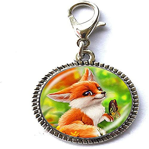 Lovely Fox Photo Charm Bracelet Pendant Zipper Pull Charm with Lobster Clasp Zipper Pull Jewelry Lovely Fox Photo Charm Bracelet Pendant Zipper Pull Charm with Lobster Clasp Zipper Pull Jewelry