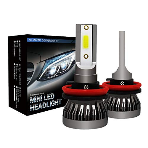Gazechimp Gray Mini LED Headlight Bulb 6000LM 6000K Hi/Lo Beam Lamps - H8 H9 H11