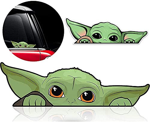 Baby Yoda Decals Stickers, Decal Window Accessories for Car, Window, Laptop, Luggage, Skateboard, Bike, Mandalorian Stickers -5 Pack, Large-