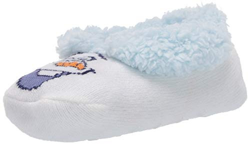Disney girls Frozen Teddy Slipper Sock, White-frozen 2, Fits Sock Size 6-8.5 Fits Shoe Size 7.5-3.5 US