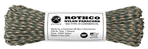 Rothco Type III Commercial Paracord -Camo, 550-Pound/50-Feet-