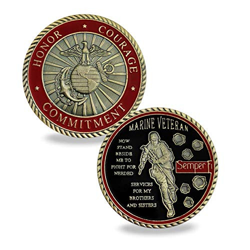 USMC Veteran Challenge Coin Marine Corps Semper Fi Military Commemorative Coins