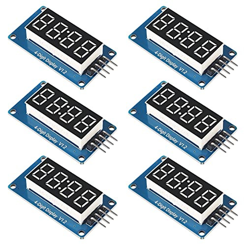 UMLIFE 6PCS TM1637 4 Bits Digital LED Display Module with Clock Display 0.36 inch Common Anode Digital Tube Board for Arduino Raspberry Pi