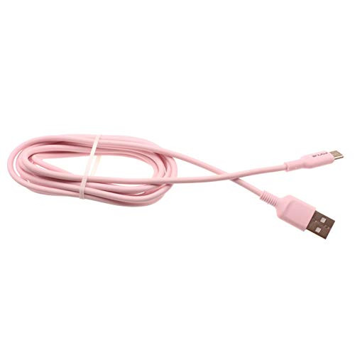 6ft USB-C Cable Pink Charger Cord Power Wire Type-C Compatible with BlackBerry Key2 - BlackBerry Key2 LE - BlackBerry KEYone - BlackBerry Motion - BLU G9 - BLU G9 Pro