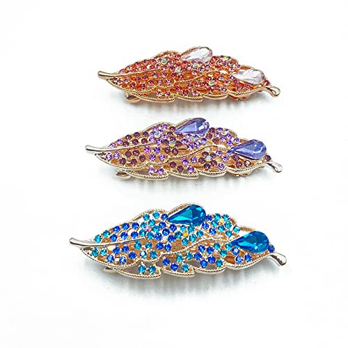 Barrettes for Women Hair Barrettes for Women 3 Pack Vintage Shining Rhinestone Hair Barrettes Metal Leaf French Clip Faux Crystal Hair Clip Spring Hair Barrette,Pink and Blue Purple Barrettes for Women Hair Barrettes for Women 3 Pack Vintage Shining Rhinestone Hair Barrettes Metal Leaf French Clip Faux Crystal Hair Clip Spring Hair Barrette,Pink and Blue Purple