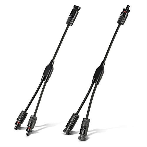 RICH SOLAR Connectors Y Branch Parallel Adapter Cable Wire Plug Tool Kit for Solar Panel -1 Pair M/FF and F/MM-