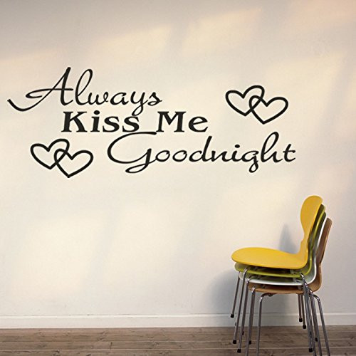 Summerjokes Always Kiss Me Goodnight Funny Wall Sticker Decal Vinyl Sticker, Family Romance Marriage Love Couple Living Room Kitchen Bedroom Photo Wall Art Wall Decoration Summerjokes Always Kiss Me Goodnight Funny Wall Sticker Decal Vinyl Sticker, Family Romance Marriage Love Couple Living Room Kitchen Bedroom Photo Wall Art Wall Decoration