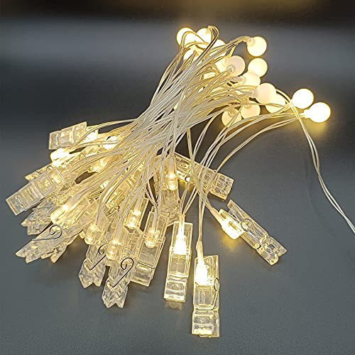 40LED Photo Clip String Lights LED Battery Operated Warm White for for Hang Pictures Cards Bedroom Wall Celebraction Patio Halloween Thanksgiving Wedding Party Decor 40LED Photo Clip String Lights LED Battery Operated Warm White for for Hang Pictures Cards Bedroom Wall Celebraction Patio Halloween Thanksgiving Wedding Party Decor