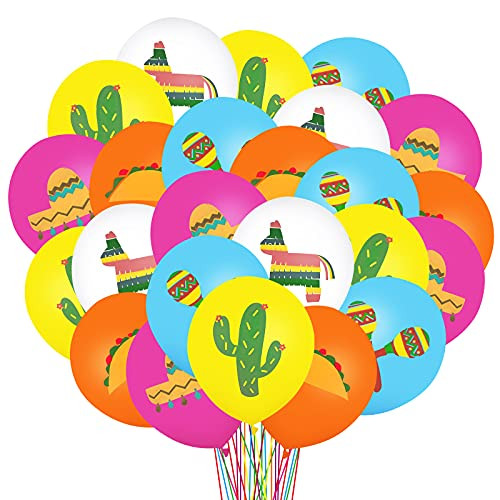 30 Pcs Mexican Balloons Fiesta Taco Balloons 12 Inches Cinco De Mayo Themed Party Balloon for Fiesta Mexico Party Decorations 30 Pcs Mexican Balloons Fiesta Taco Balloons 12 Inches Cinco De Mayo Themed Party Balloon for Fiesta Mexico Party Decorations