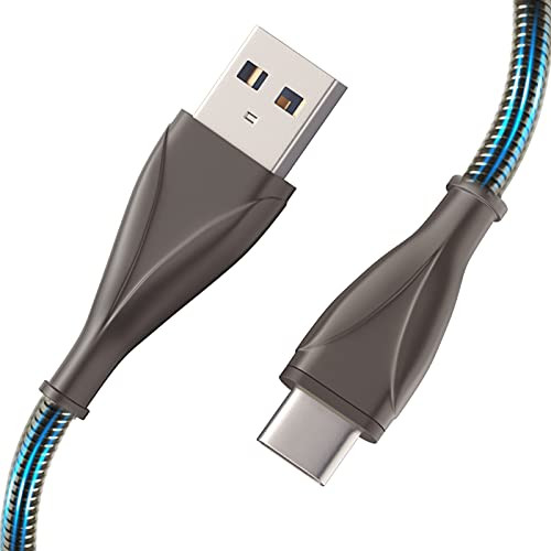 CGCWW USB Type C Cable 6FT, USB A to USB C Cable, Metal Braided Cable Cord Data Transfer Cable with Multi Charging Compatible with Most Type C Devices
