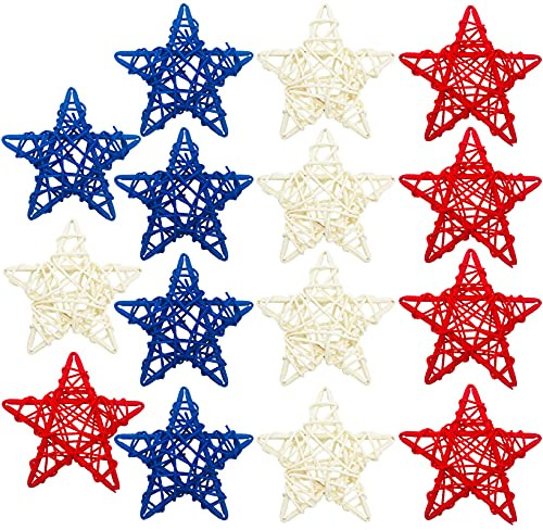 Star Shaped Rattan Balls,4th of July Decor,July Star Independence Day Rattan Vase Decoration,Wicker Balls Home Decor Wedding Table Vase Filler,Red White Blue Decorations,Natural Wicker Balls,3.54in Star Shaped Rattan Balls,4th of July Decor,July Star Independence Day Rattan Vase Decoration,Wicker Balls Home Decor Wedding Table Vase Filler,Red White Blue Decorations,Natural Wicker Balls,3.54in