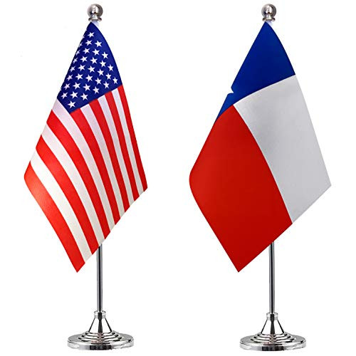 WEITBF Texas State Desk Flag Small Mini Texas Office Table Flag with Stand Base,2 Pack