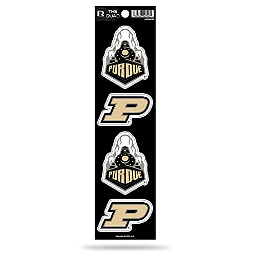 Rico Industries NCAA Purdue Boilermakers The Quad Decal Sheet, 4-Pack of Die-Cut Team Logo Decals Rico Industries NCAA Purdue Boilermakers The Quad Decal Sheet, 4-Pack of Die-Cut Team Logo Decals