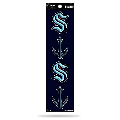 Rico Industries NHL Seattle Kraken The Quad Decal Sheet, 4-Pack of Die-Cut Team Logo Decals Rico Industries NHL Seattle Kraken The Quad Decal Sheet, 4-Pack of Die-Cut Team Logo Decals
