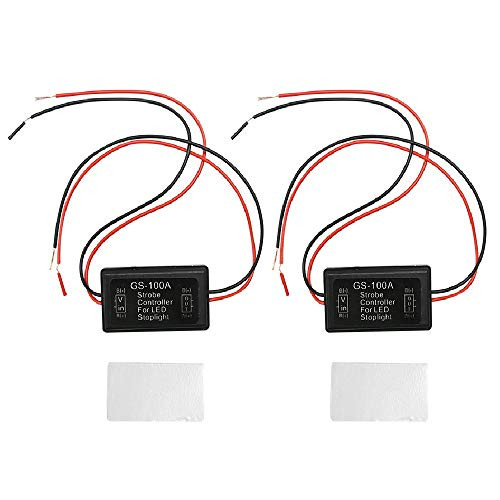 12V-30V 2x 24W Flash Strobe Controller Flasher Module for LED Brake Light Tail Stop Light-Pack of 2-