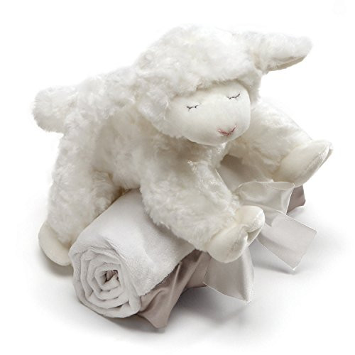 Baby GUND Winky Lamb with White Blanket, Stuffed Plush Set of 2, 7"