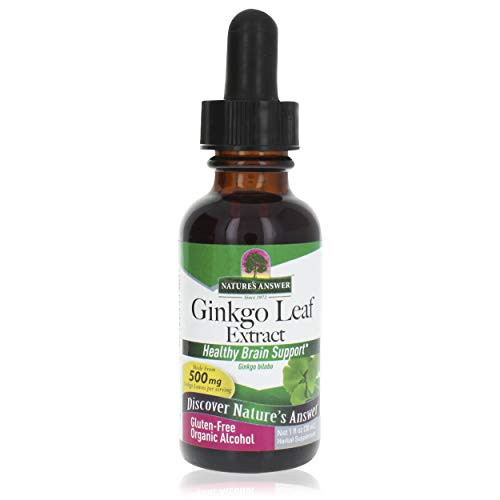 Nature's Answer Ginkgo Leaf with Organic Alcohol 1 Fluid Ounce | Promotes Cognitive Function | Mental Clarity | Natural Energy Booster Nature's Answer Ginkgo Leaf with Organic Alcohol 1 Fluid Ounce | Promotes Cognitive Function | Mental Clarity | Natural Energy Booster