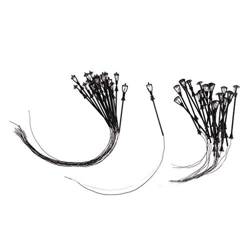 Yiju 40PCS Railway Train Architecture Lamp Post Street Light LEDs 1:100 HO Scale